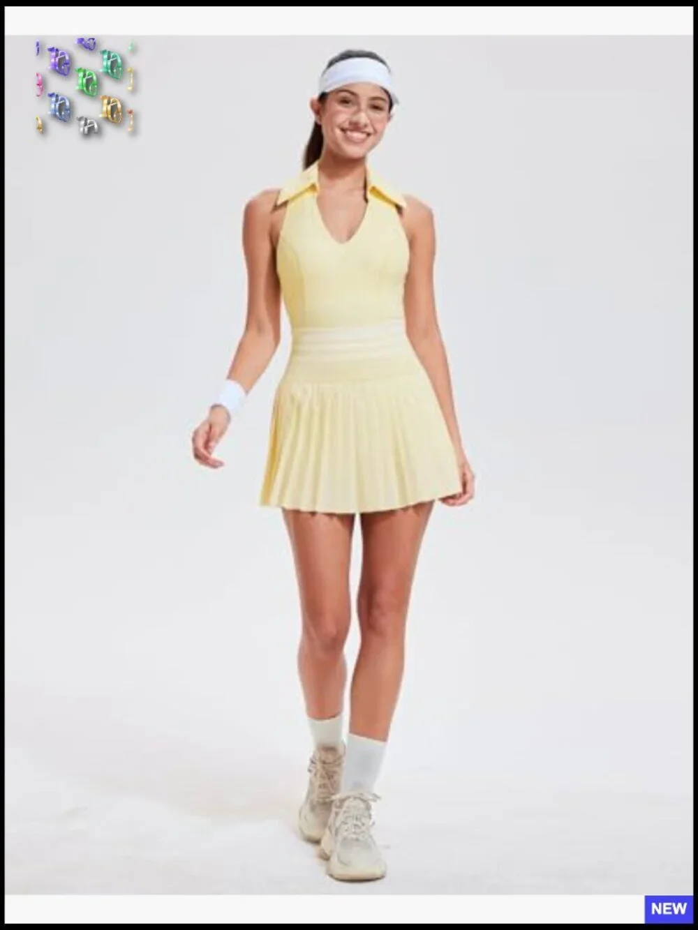 Two Piece Tennis Skirt Set Racerback High Waisted Pleated Golf Outfit